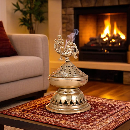 Brass Dhoop Burner For Home Décor And Gift Items Weight 1.11 kg Height 6.5 Inch