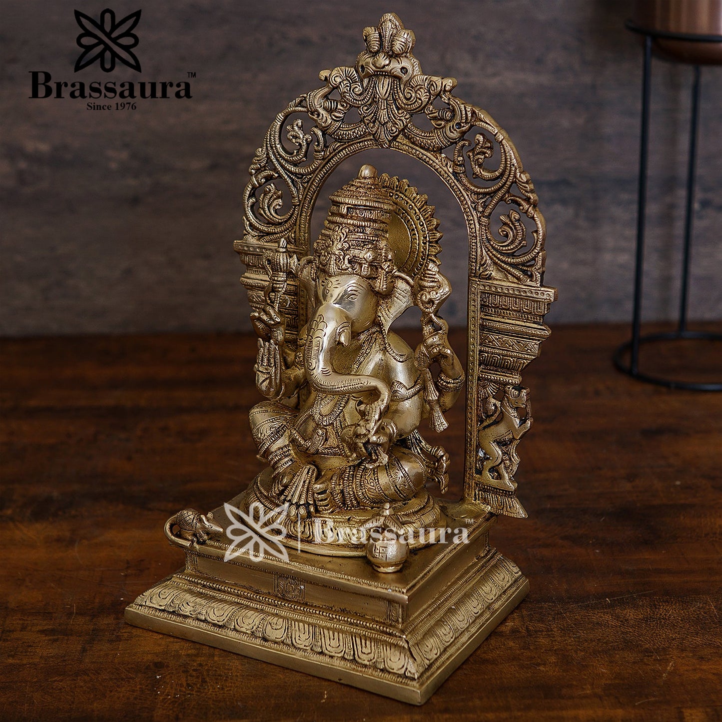 Brass Ganesha Statue For Home Decor And Gift Item Weight 9.5 Kg And Height 16 Inches