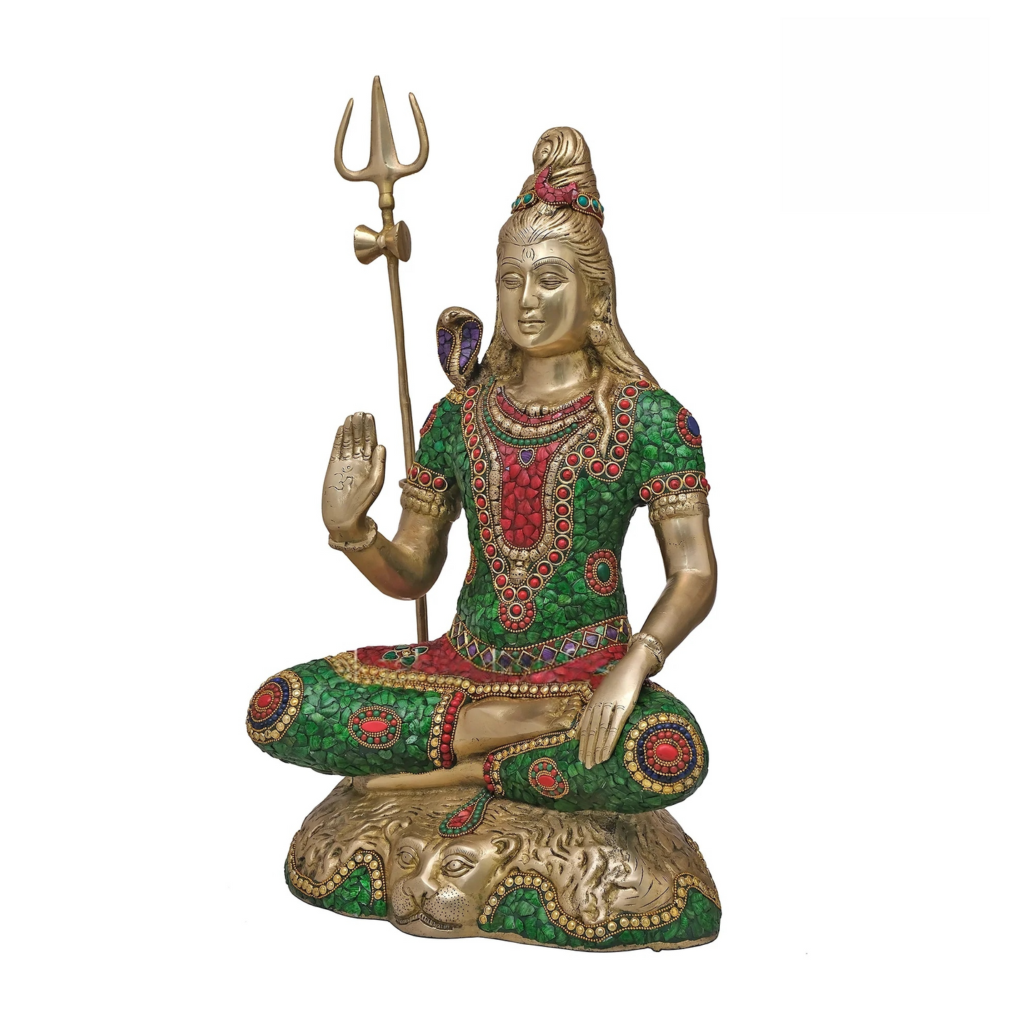 Brassaura® Brass Lord Shiva with Trishul Statue | Height 21.5 Inches