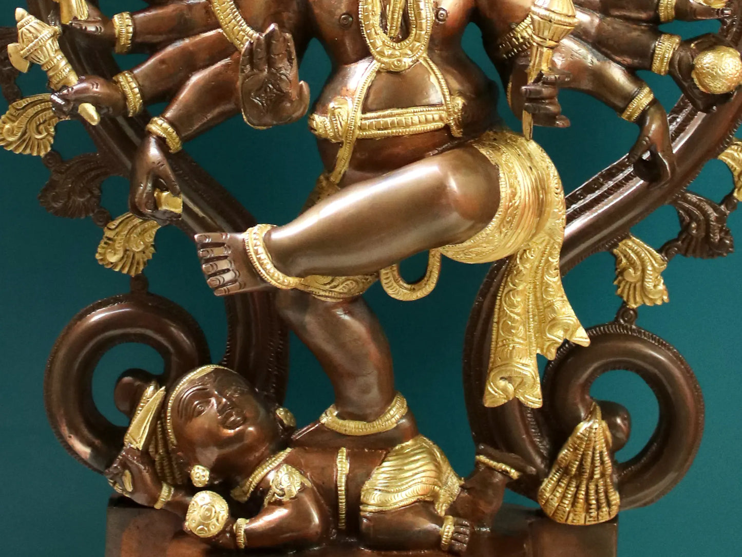 Brassaura™ Sixteen Armed Dancing Ganesha as Nataraja | Pure Brass Statue | Height 26 Inches & Weight 22.40 Kgs