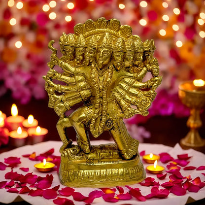 Brassaura™ Brass Kali Maa Murti – Height 8 Inches & Weight 1.25 Kgs | Spiritual Hindu Idol