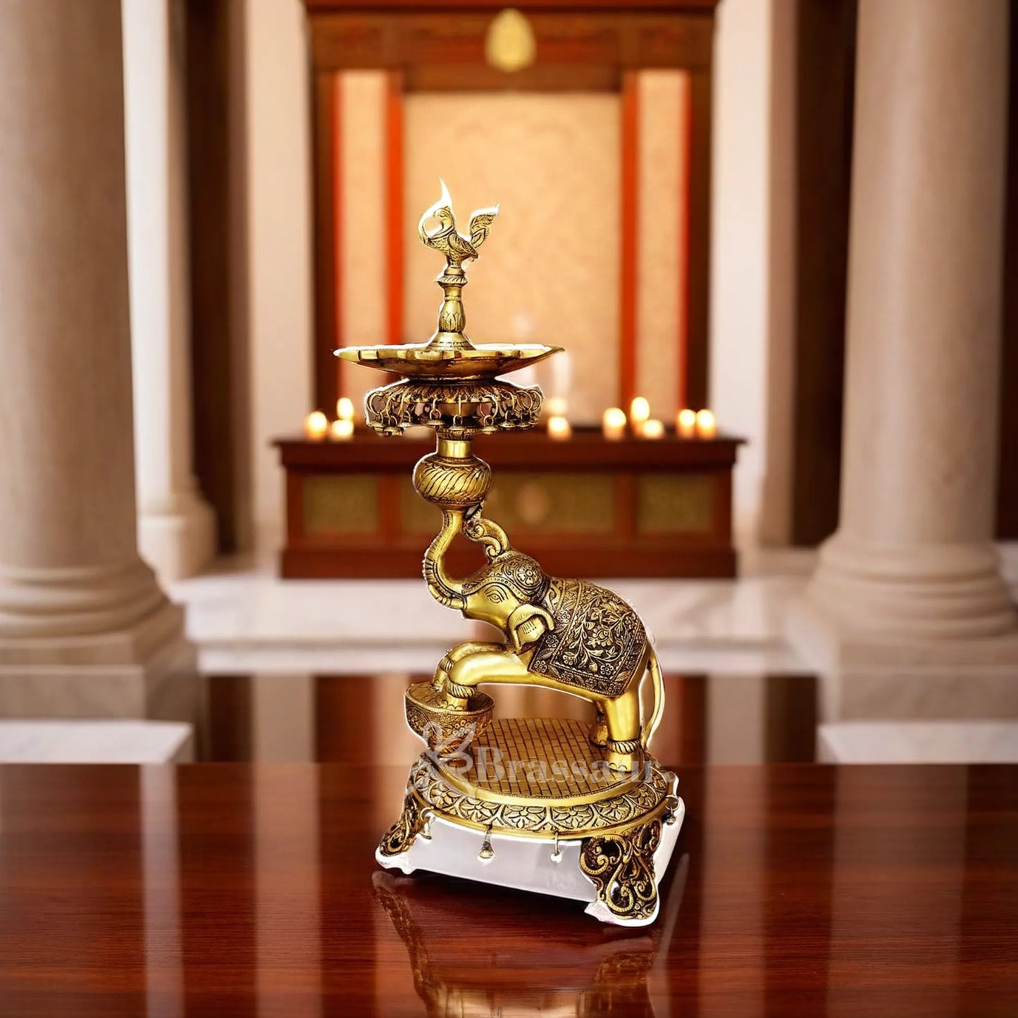 Brass Elephant Diya For Home Décor And Gift Items Weight 12.5 kg Height 24 Inch