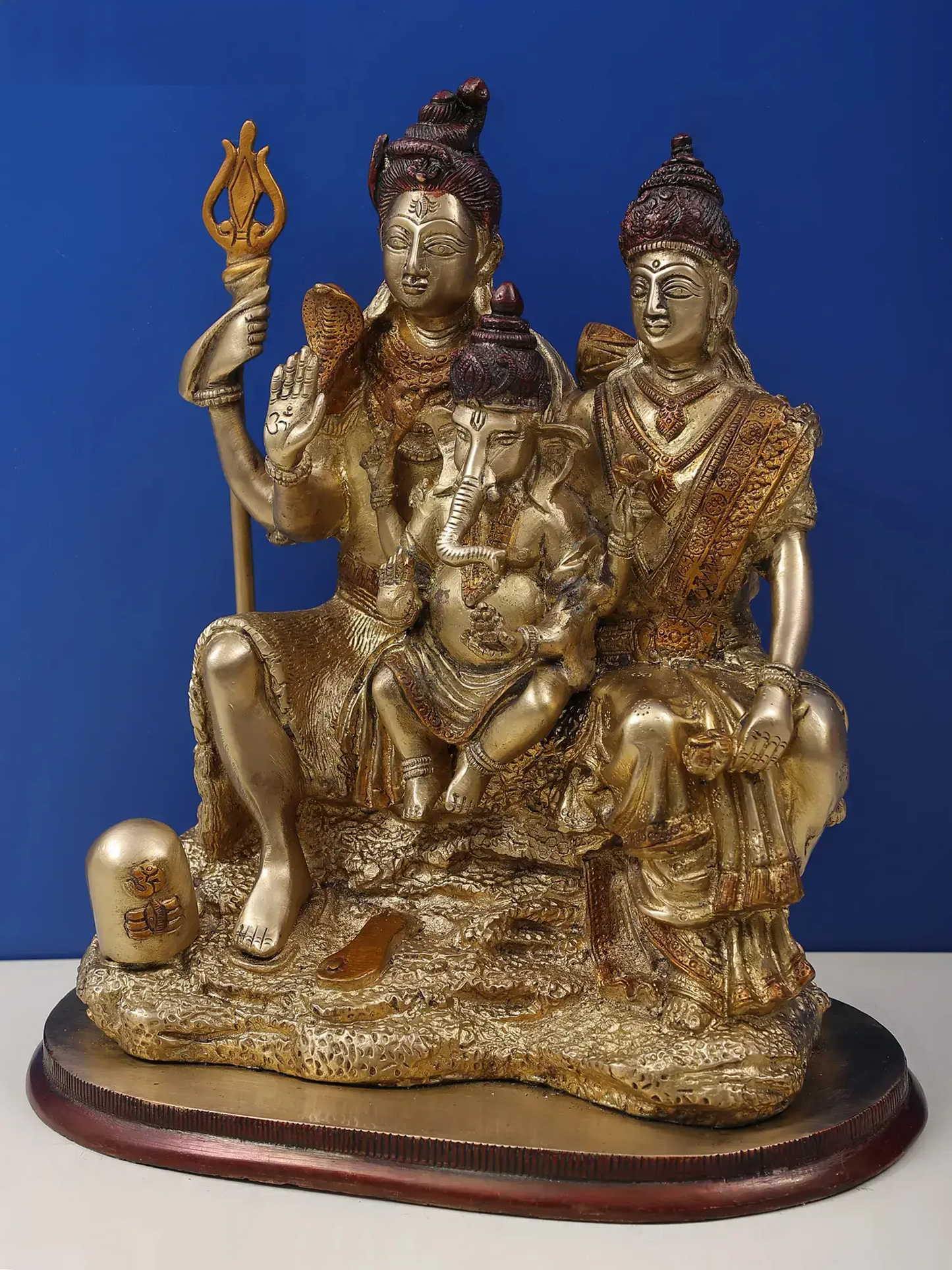 Brassaura® Brass Shiva Family Statue | Height 11.81 Inches & Weight 7.90 kg