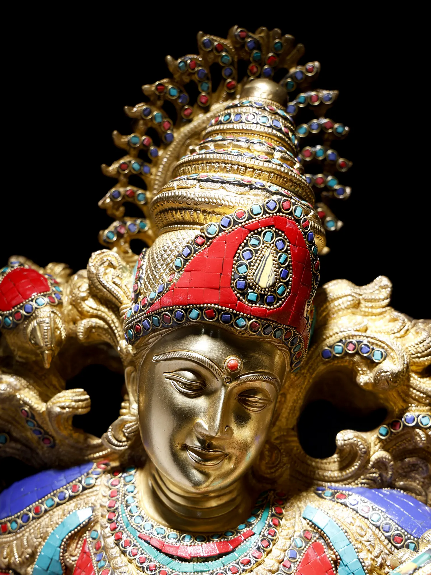 Brassaura® Grand Brass Goddess Saraswati Statue | 33.07 Inches | 87 kg