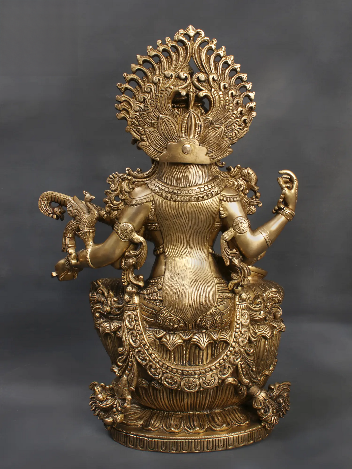 Brassaura® Brass Goddess Saraswati Statue | Height 25 Inches & Weight 29.75 kg
