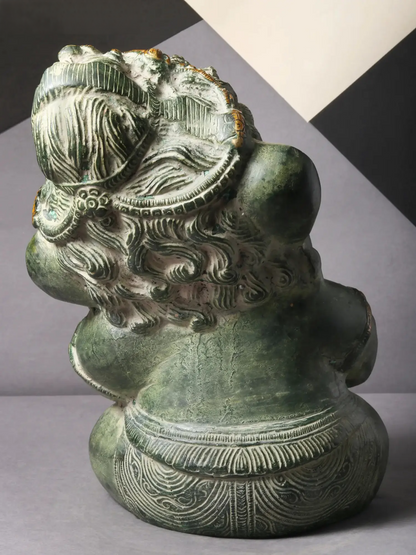 Brassaura™ Cute Baby Ganesha Brass Idol | Height 8 Inches & Weight 4.50 kgs