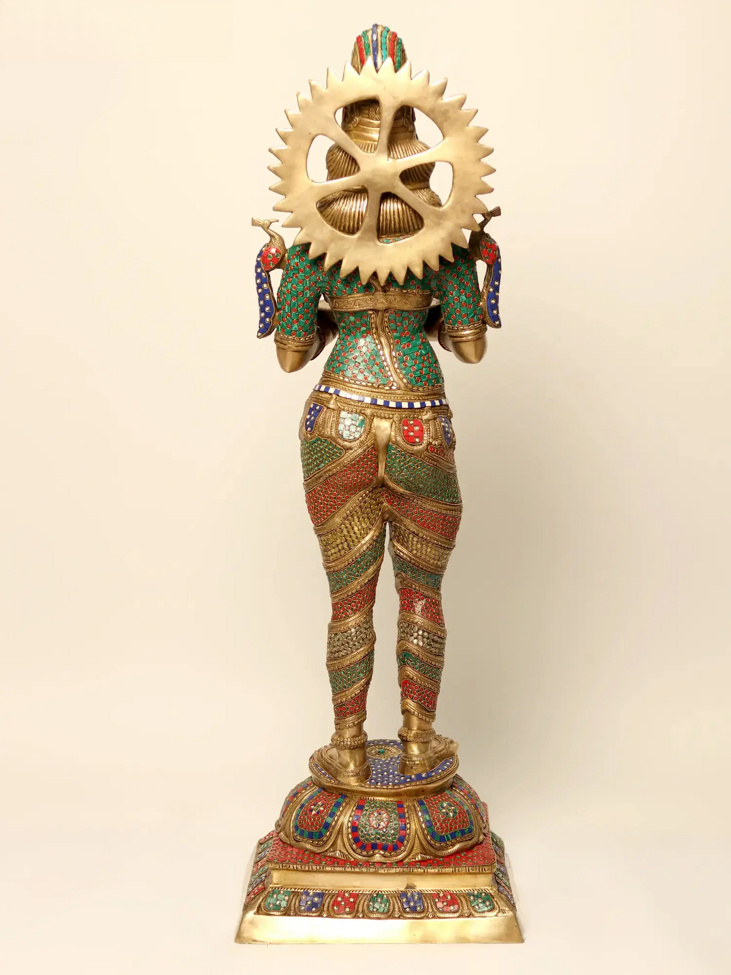 Brassaura® Brass Deep Lakshmi Statue | Height 50.98 Inches & Weight 50.28 kg