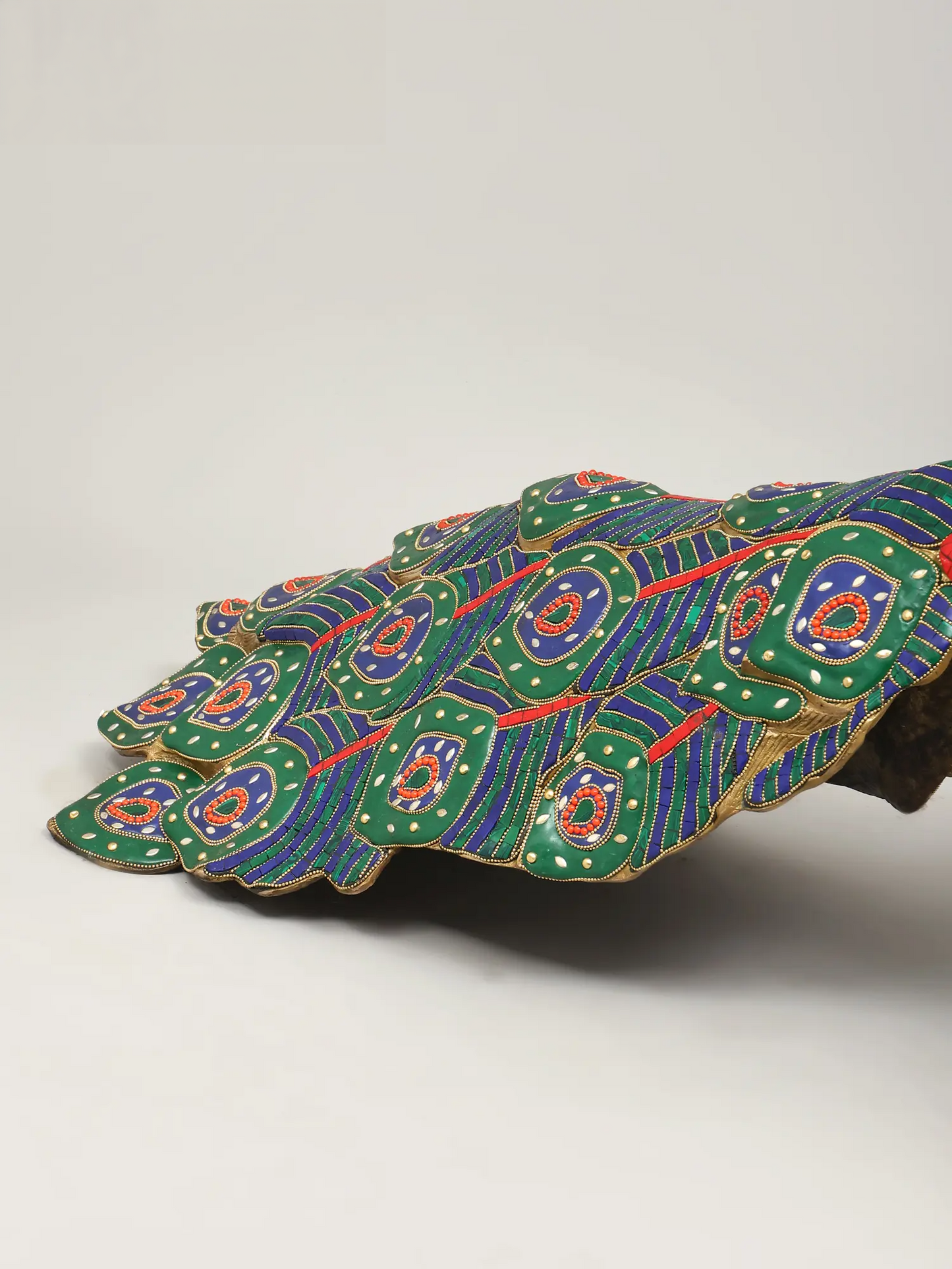 Brassaura® Peacock Brass Statue with Multicolor Inlay Work | Pure Brass | Height 24 Inches & Weight 24.60 kgs