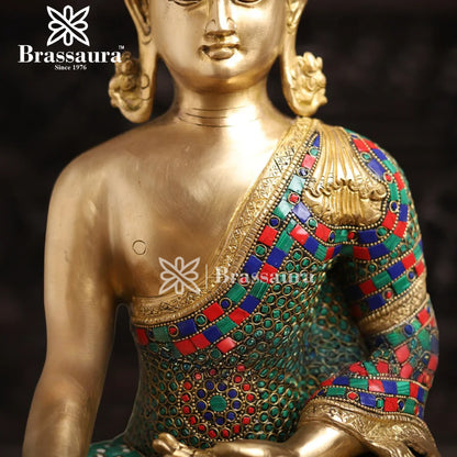 Brass Buddha For Home And Décor Weight 18.54 kg Height 20 Inch