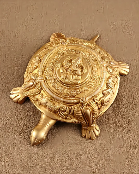Brassaura™ Brass Tortoise Statue – Height 3 Inches & Weight 2.8 Kgs | Feng Shui & Vastu Home Décor