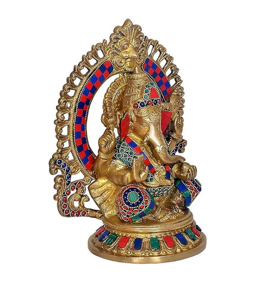 Brassaura® Brass Ganesha Statue | 10 Inch Lord Ganesh Idol