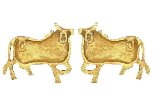 Brassaura® Brass Kamdhenu Cow Pair Wall Hanging | Height 4 Inches