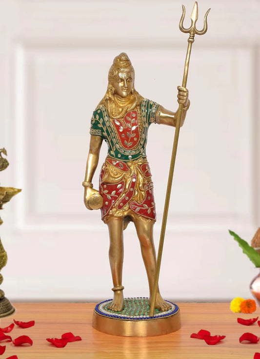 Brassaura® Brass Standing Shiva Statue | Height 20 Inches