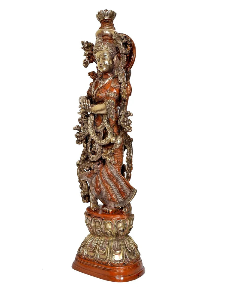 Brassaura® Brass Radha Rani Idol | Height 29 Inches