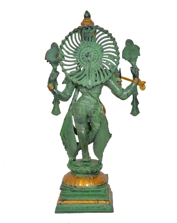 Brassaura® Brass Lord Krishna Sculpture | Height 23 Inches
