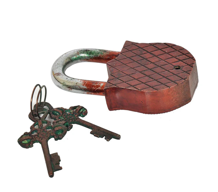 Brassaura® Elephant Motif Brass Door Lock | Multicolor Handcrafted Finish | Height 4.5 Inches