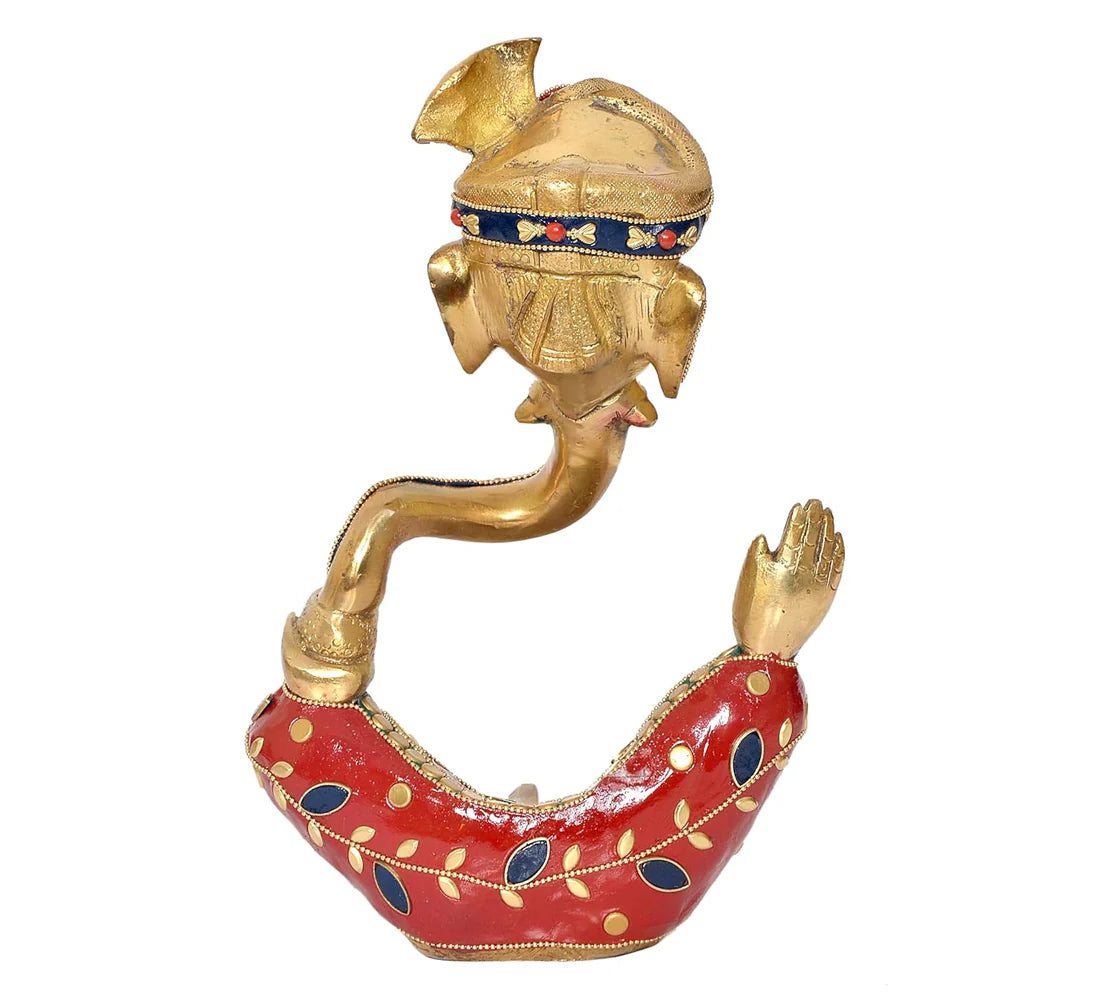 ब्रासोरा® वृंदावन वेणुगोपाल कृष्ण पीतल की प्रतिमा मोर के साथ | एंटीक नीला और सुनहरा रंग | ऊँचाई 20 इंच
