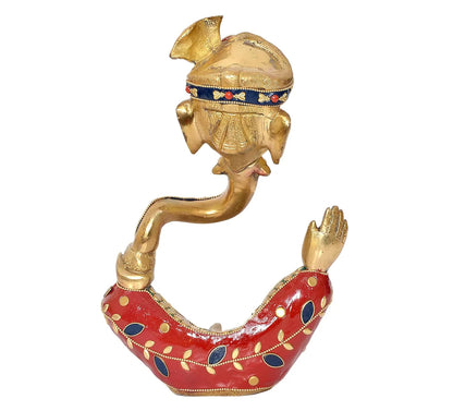 ब्रासोरा® वृंदावन वेणुगोपाल कृष्ण पीतल की प्रतिमा मोर के साथ | एंटीक नीला और सुनहरा रंग | ऊँचाई 20 इंच