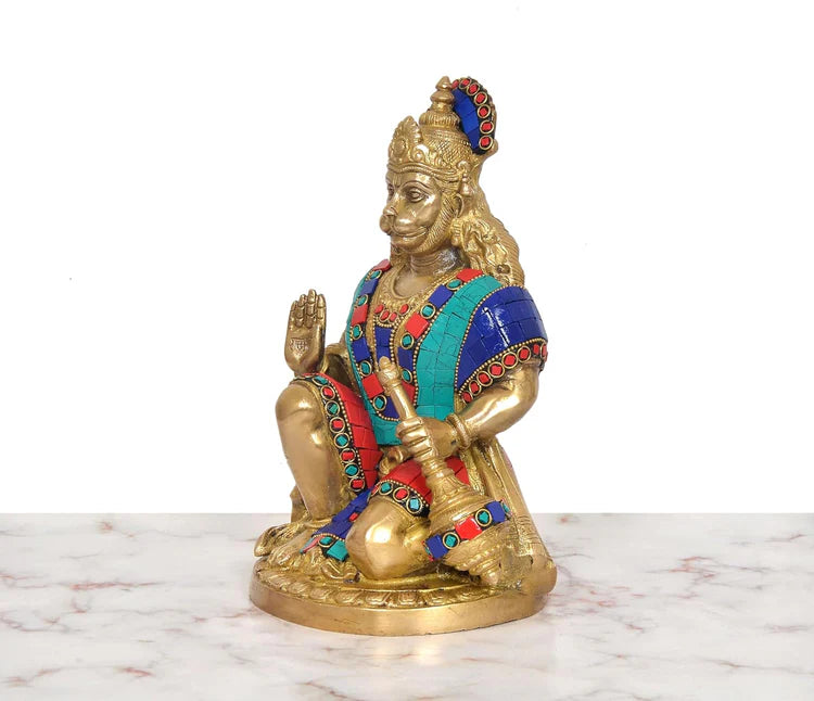 Brassaura® Brass Hanuman Statue | Height 9.5 Inches