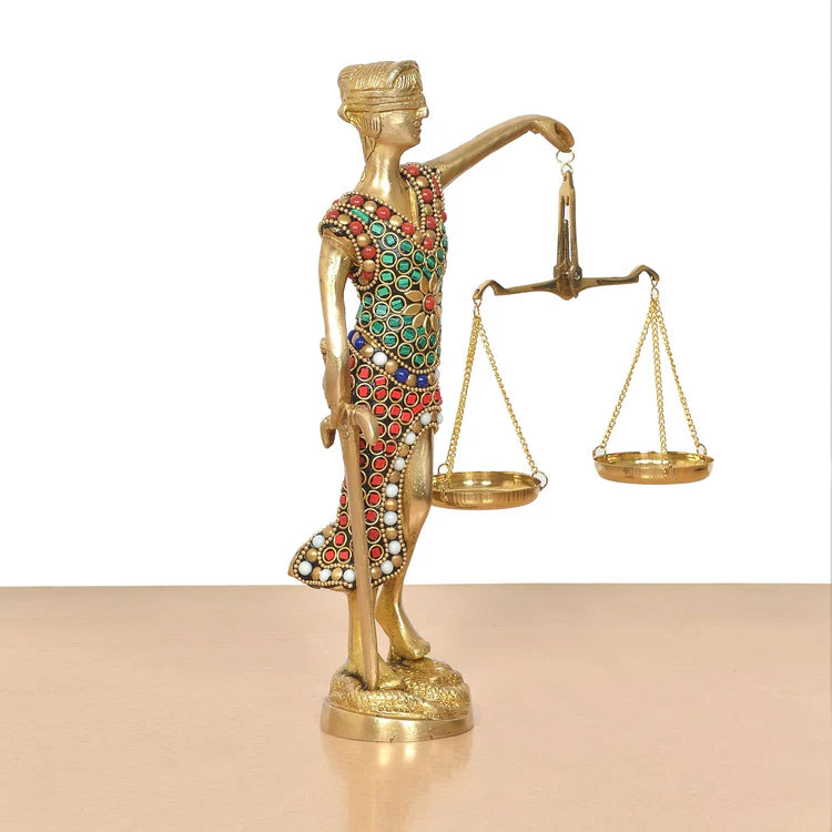 Brassaura® Brass Lady Justice Statue | Height 9.5 Inches