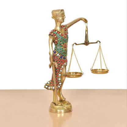 Brassaura® Brass Lady Justice Statue | Height 9.5 Inches