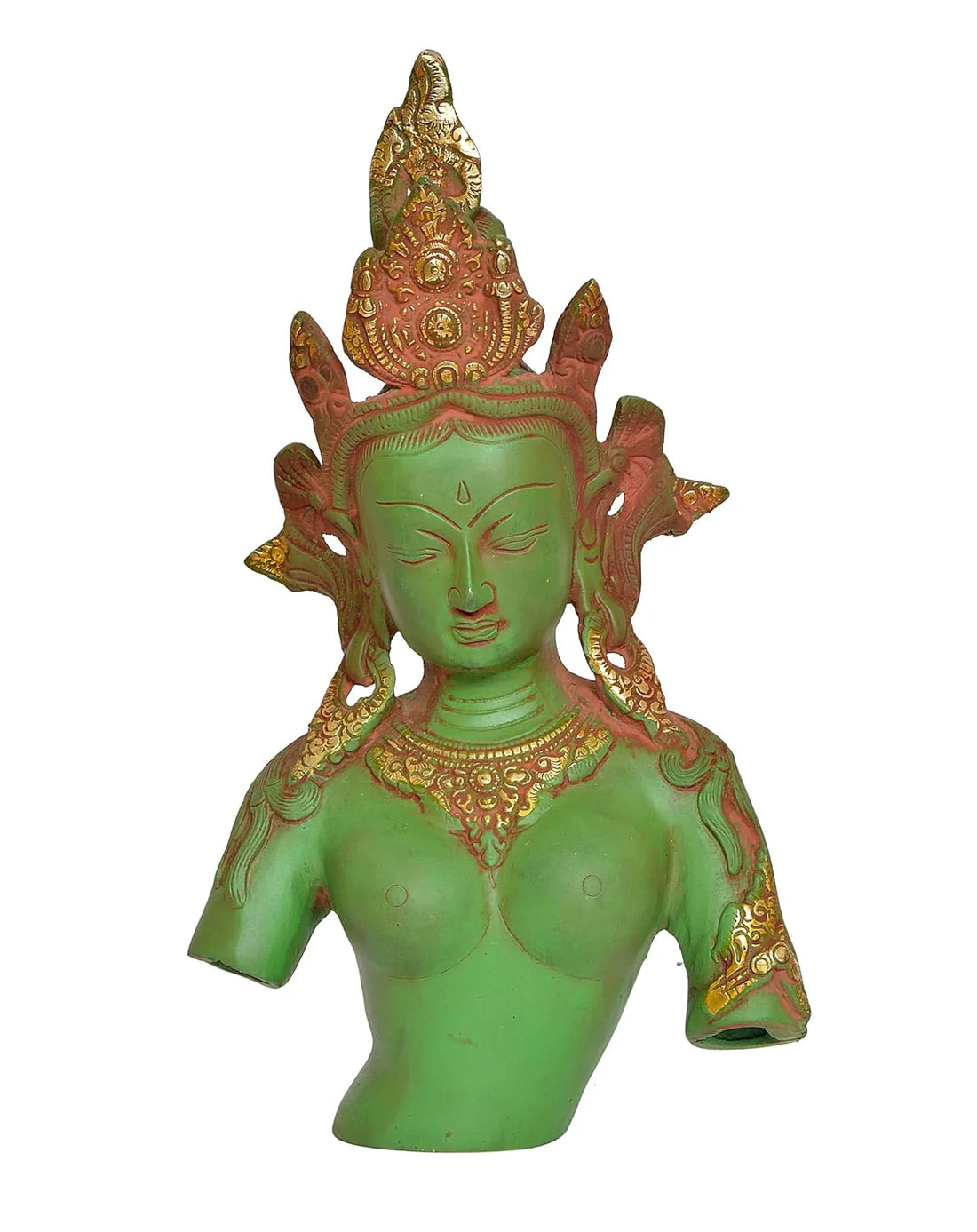 Brassaura® Brass Tara Devi Bust Statue | Height 13 Inches