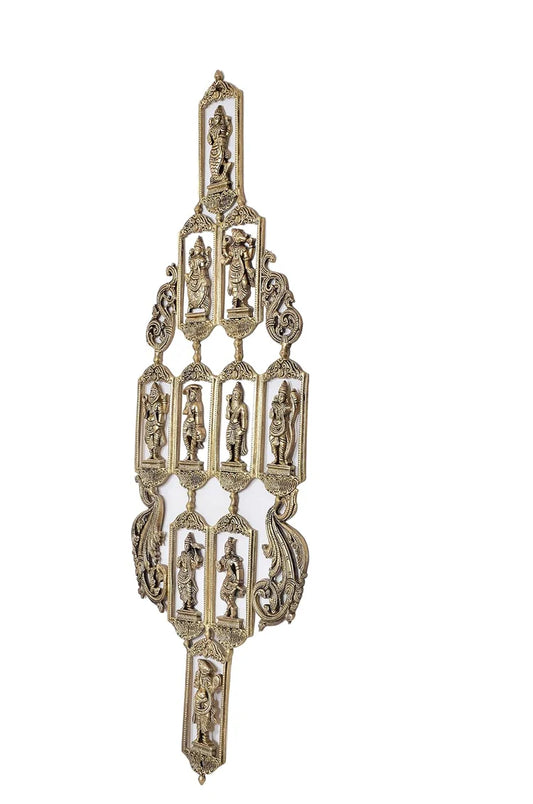 Brassaura® Brass Vishnu Dashavatara Wall Hanging | Height 29 Inches