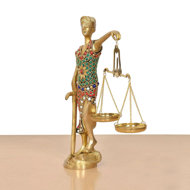 Brassaura® Brass Lady Justice Statue | Height 9.5 Inches