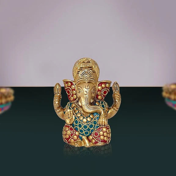Brassaura® Brass Lord Ganesha Statue | Height 4 Inches