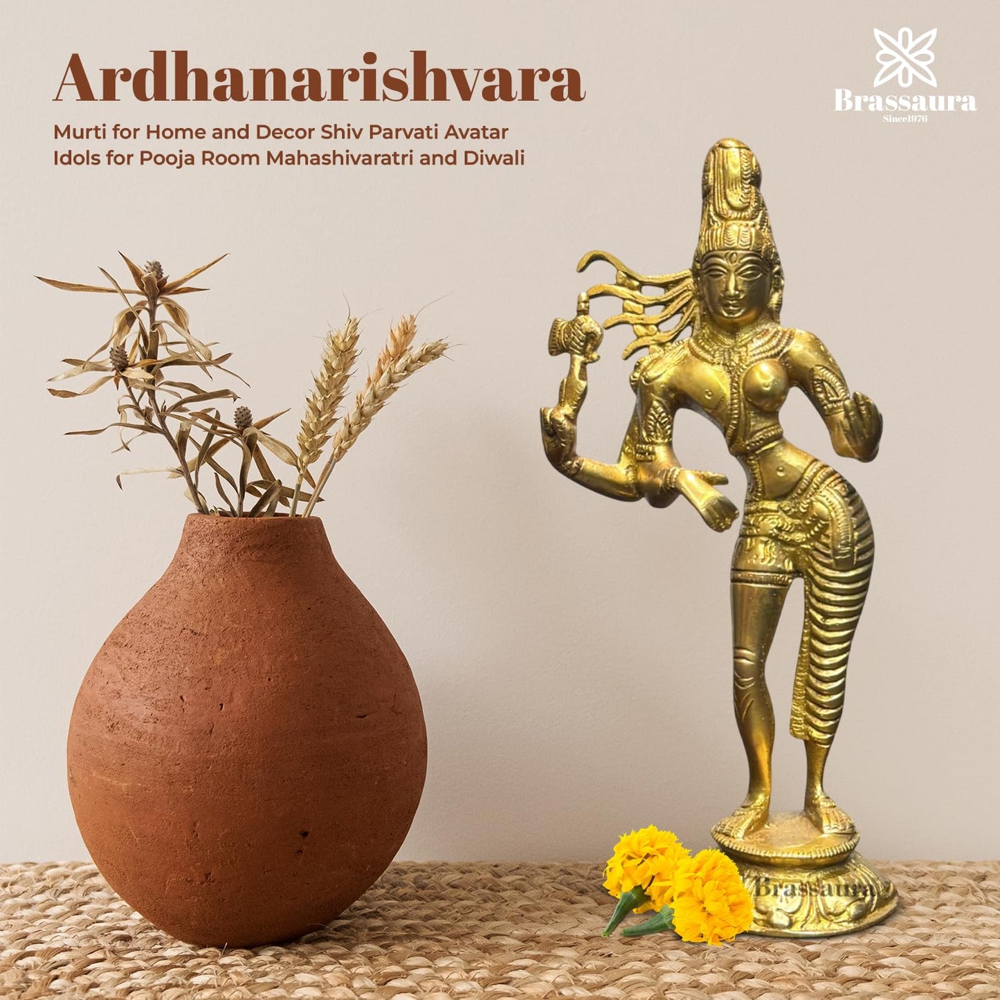 Ardhanarishvara Statue for Home and Decor Height 8.5 Inch & Weight 910 Gram