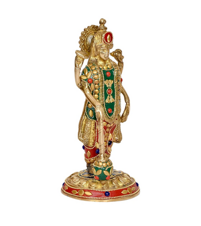 Brassaura® Brass Lord Vishnu Statue | Height 7.5 Inches