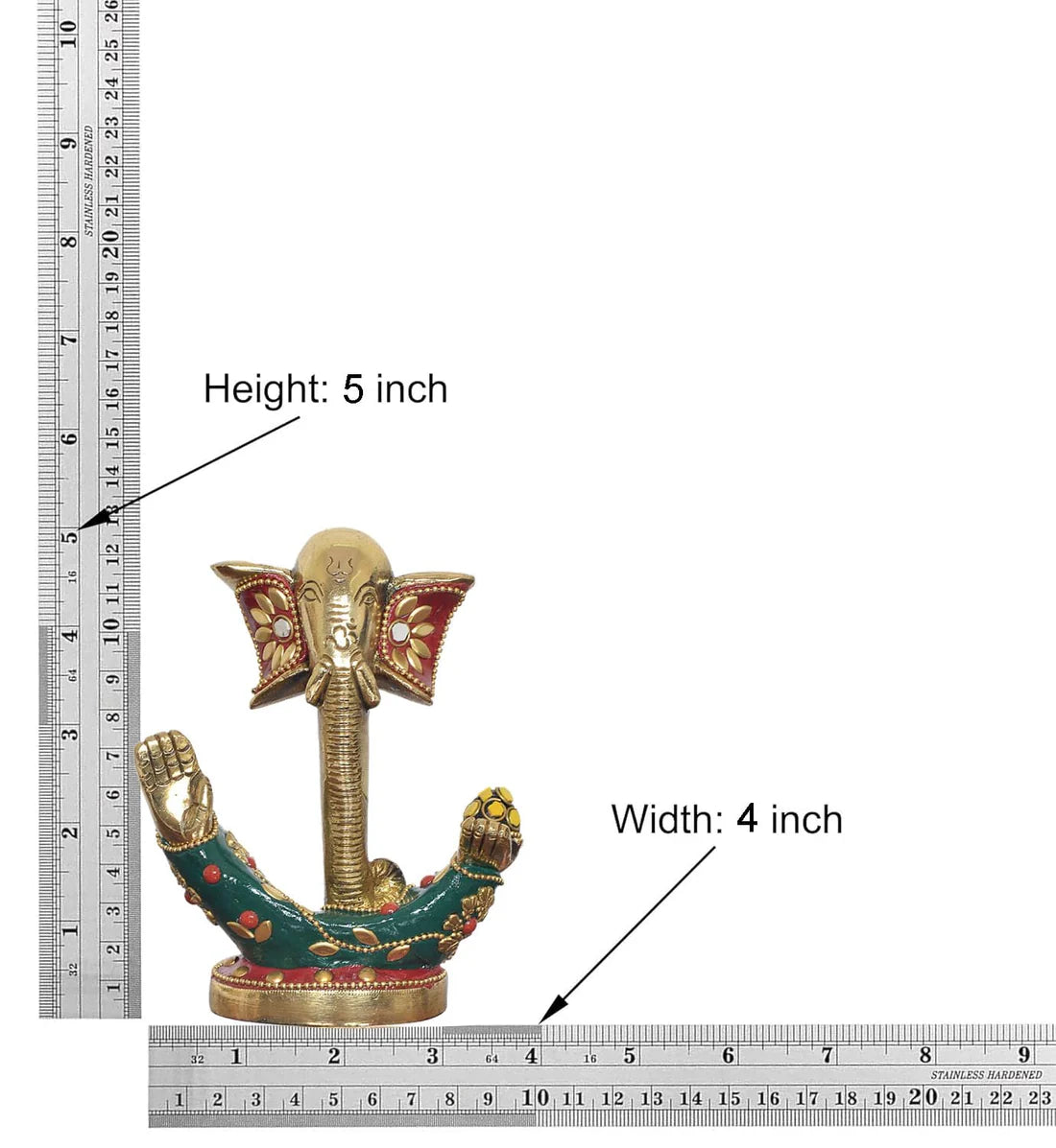 Brassaura® Brass Modern Ganesha Idol | Height 5 Inches