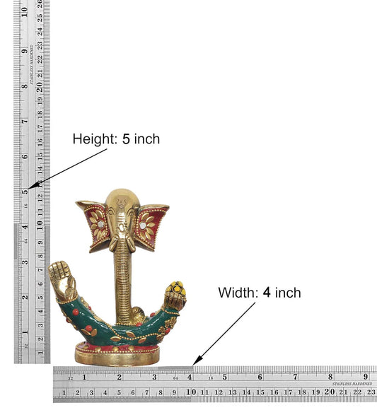 Brassaura® Brass Modern Ganesha Idol | Height 5 Inches