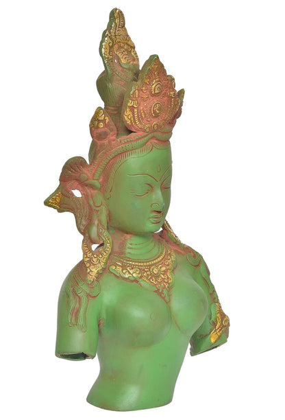 Brassaura® Brass Tara Devi Bust Statue | Height 13 Inches