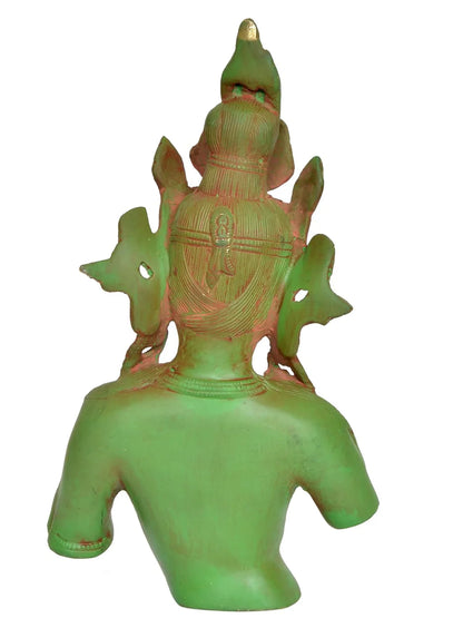 Brassaura® Brass Tara Devi Bust Statue | Height 13 Inches