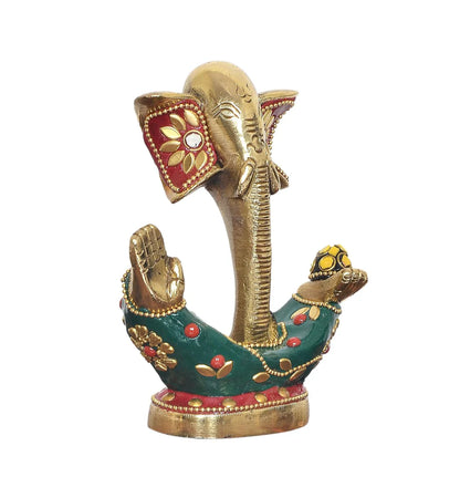 Brassaura® Brass Modern Ganesha Idol | Height 5 Inches