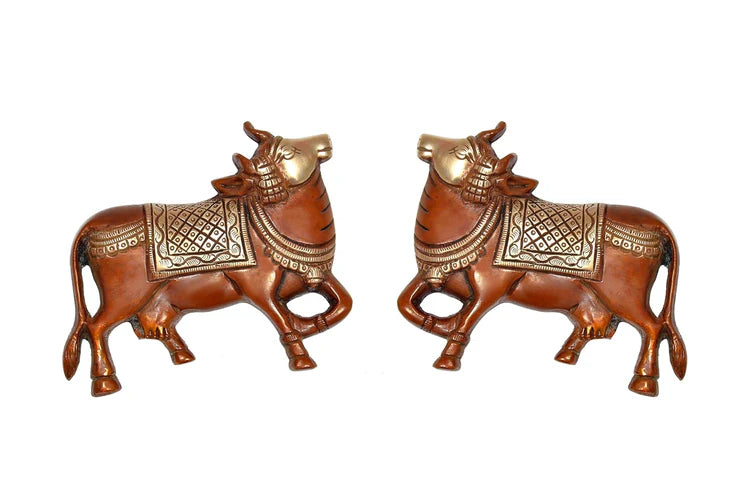 Brassaura® Brass Nandi Wall Hanging Pair | Height 4 Inches