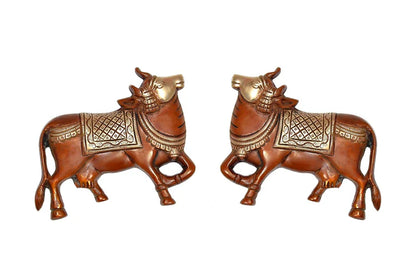 Brassaura® Brass Nandi Wall Hanging Pair | Height 4 Inches