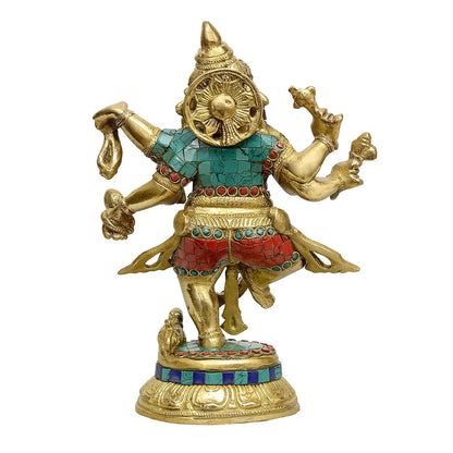 Brassaura® Brass Lord Ganesha Idol | 9 Inch Handcrafted Ganpati Statue | Divine Brass Murti for Home & Mandir