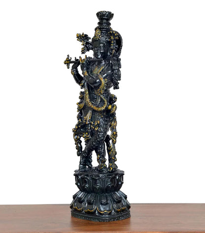 Brassaura® Brass Lord Krishna Figurine | Height 12 Inches