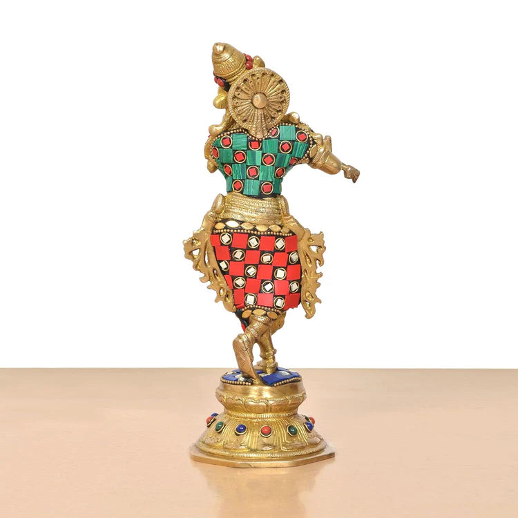 Brassaura® Brass Lord Krishna Statue | Height 9.5 Inches