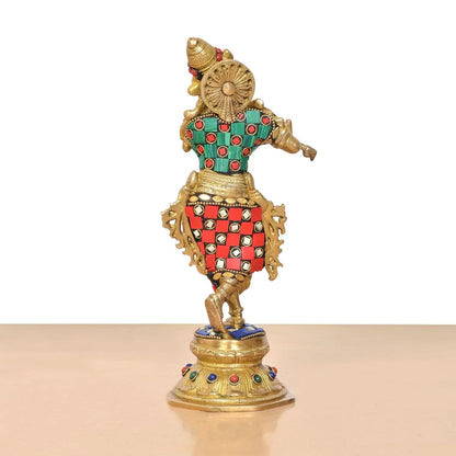Brassaura® Brass Lord Krishna Statue | Height 9.5 Inches