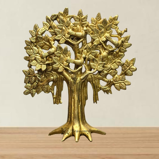 Brass Tree of Life for Home and Decor Show Piece for Living Room Weight 1.3 Kg Height 27 cm