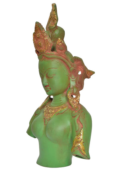 Brassaura® Brass Tara Devi Bust Statue | Height 13 Inches