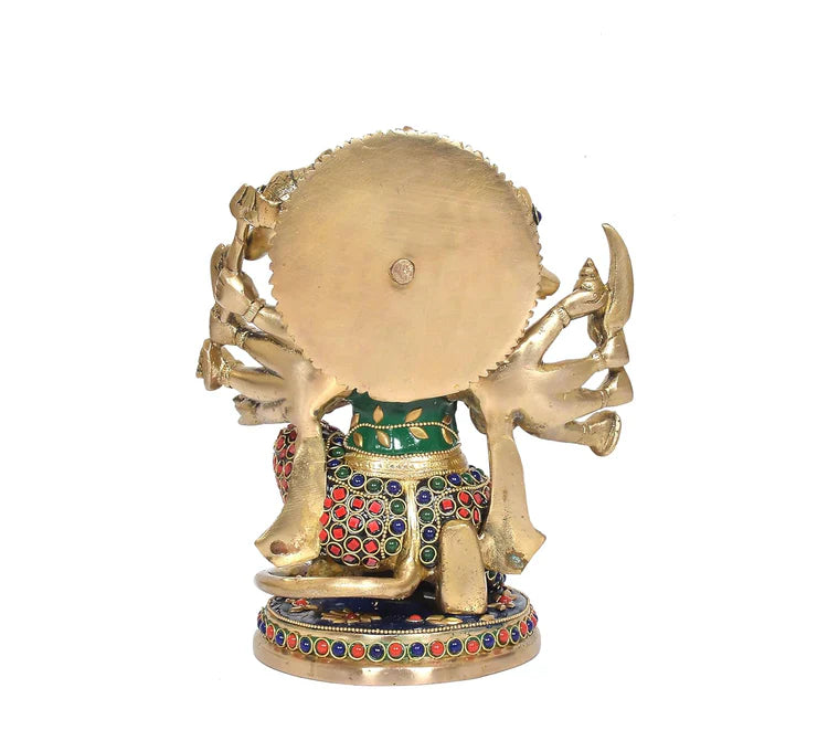 Brassaura® Brass Panchmukhi Hanuman Idol | Height 9 Inches