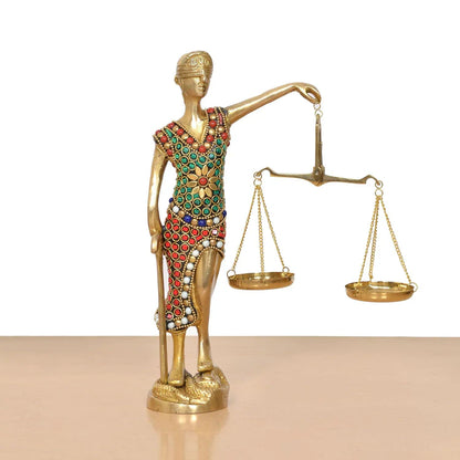 Brassaura® Brass Lady Justice Statue | Height 9.5 Inches