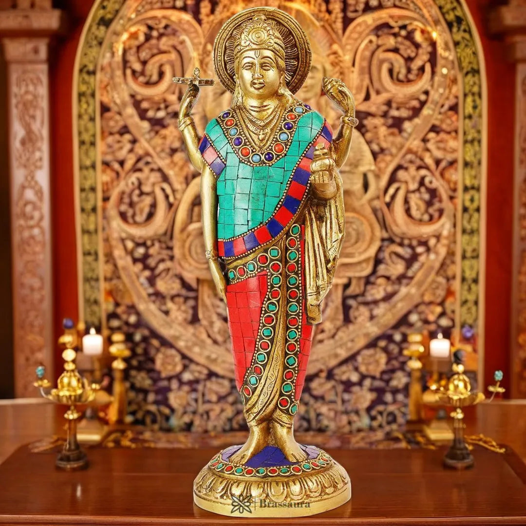 Brassaura™ Pure Brass Dhanvantri Idol – 4.8 Inches, 2.50 Kgs | Perfect for Worship & Gifting