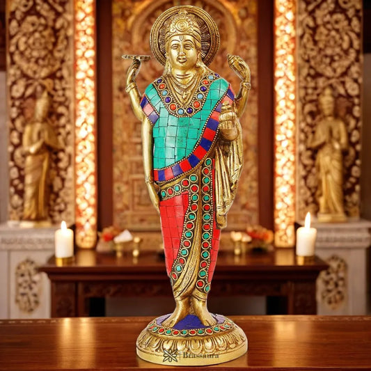 Brassaura™ Pure Brass Dhanvantri Idol – 4.8 Inches, 2.50 Kgs | Perfect for Worship & Gifting