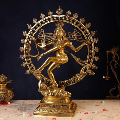 बड़ी पीतल की नटराज मूर्ति, ऊँचाई 32.5 इंच