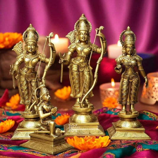 Brassaura™ Brass Ram Darbar Statue– Height 23 Inches & Weight 35 Kgs | Puja Room Idol